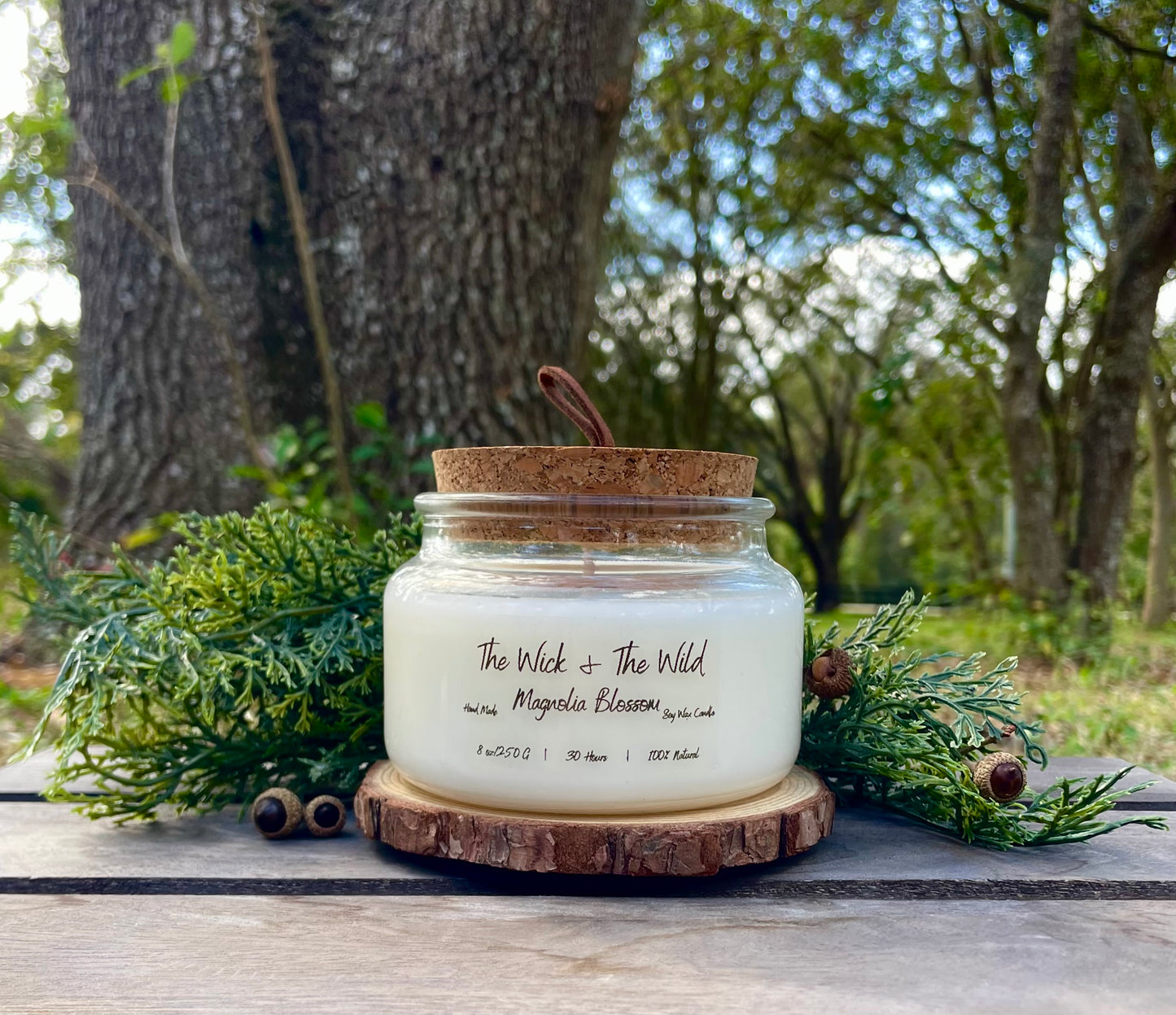 Hand Made Soy Candle in Glass Jar with Cork Lid