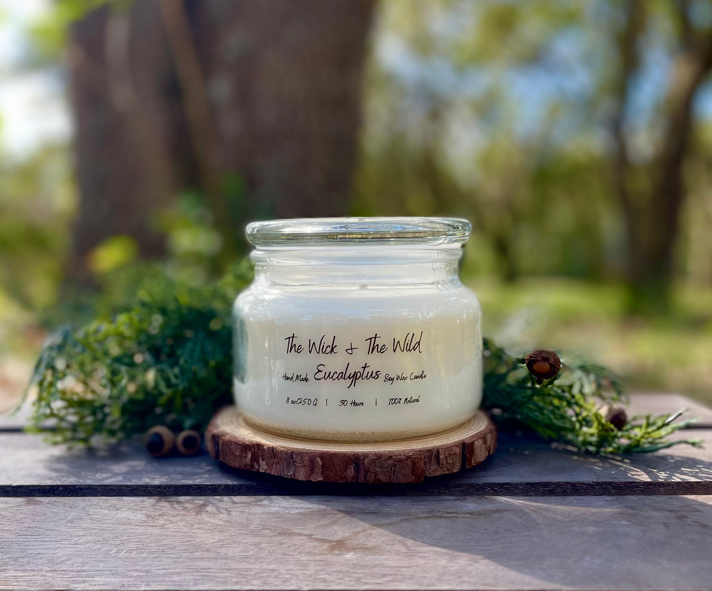 Hand Made Soy Candle in Glass Jar with Glass Lid