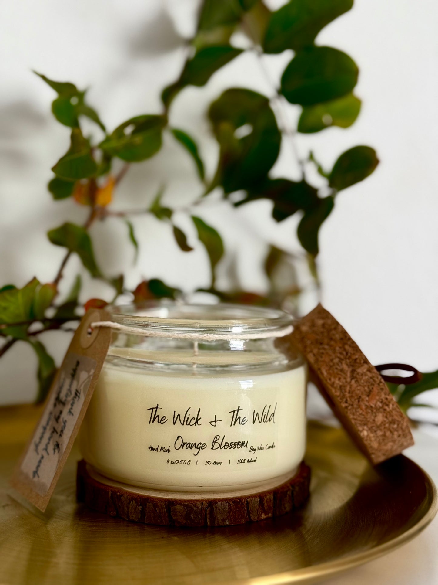 Hand Made Soy Candle in Glass Jar with Cork Lid